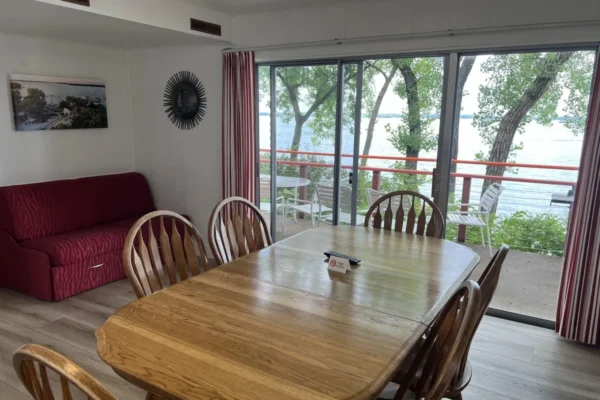 View of the dining area and the other sofa sleeper in the main room