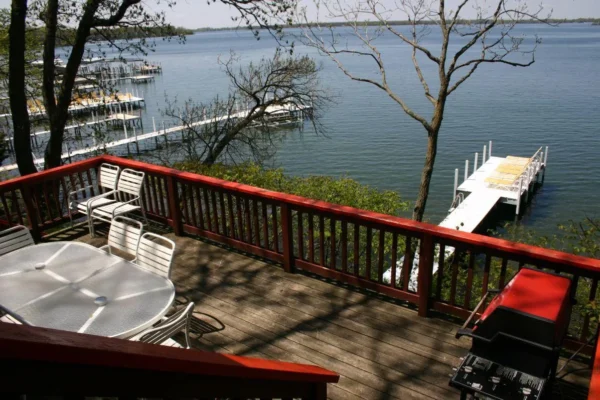 View of the deck and the private dock