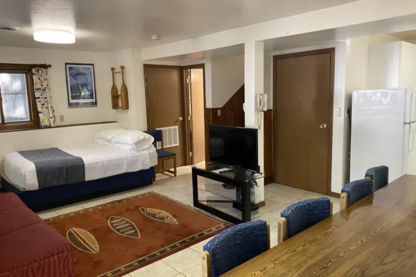 View of the main room with queen bed and sofa sleeper