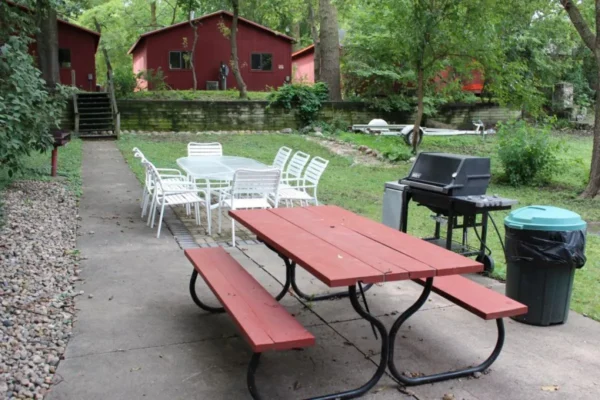 View of the backyard that leads to Cottage Colony