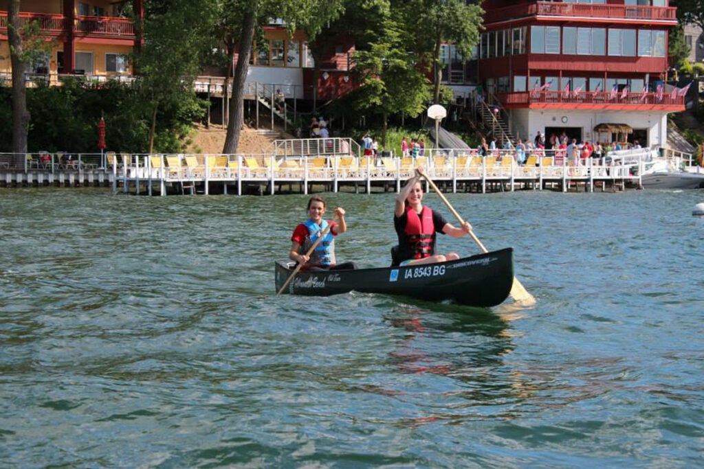 Sand beach on West Lake Okoboji near Arnolds Park
