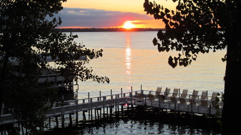 West Lake Okoboji shoreline at Fillenwarth Beach, Arnolds Park, Iowa